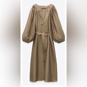 Zara midi puff sleeve dress
